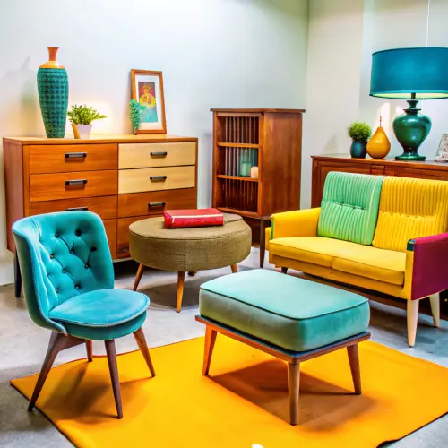 living-room-with-yellow-couch-blue-red-pillows