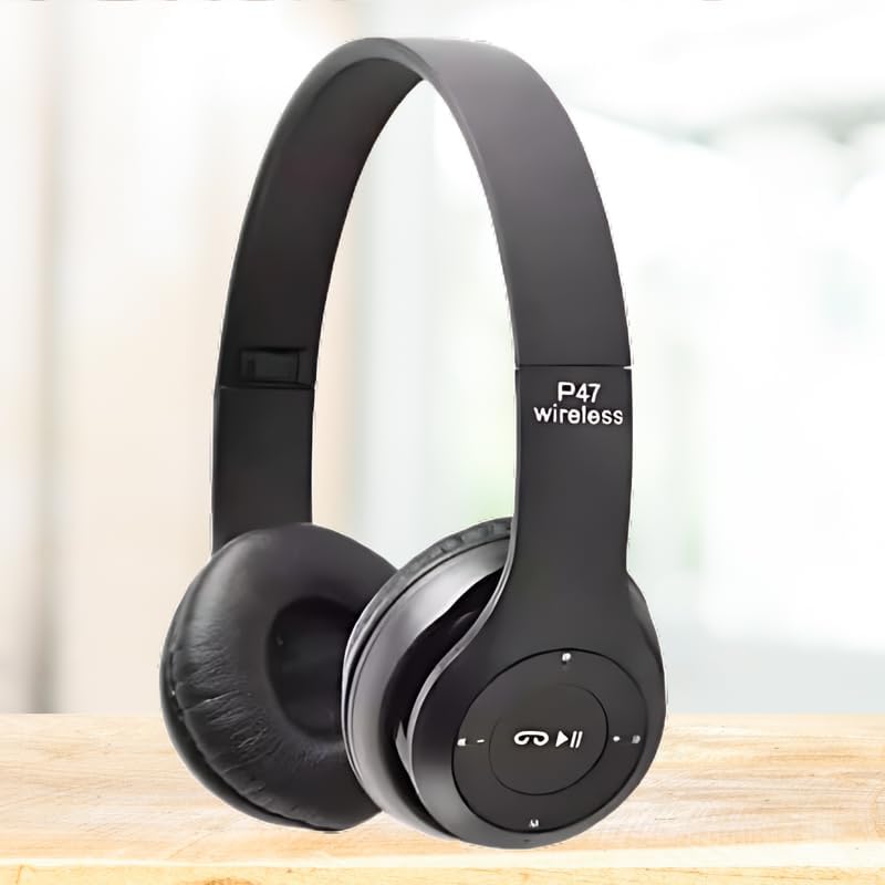icall P47 Gaming Wireless Over-Ear Headphones with Mic (Black)