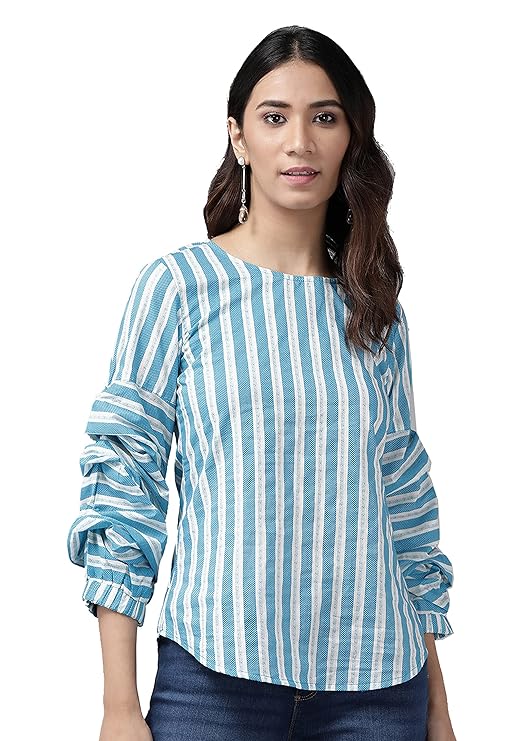 Yash Gallery Women's Cotton Regular Fit Top