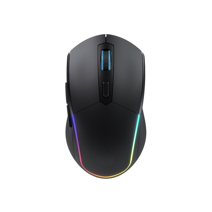 Portronics Toad One Bluetooth Mouse - Dual Wireless, Rechargeable, RGB, Multi-Device (Black)