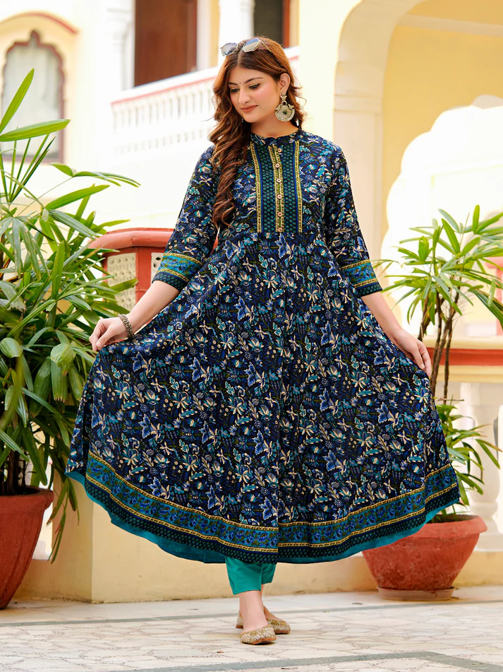 Yash Gallery Women's Cotton Relaxed Fit Anarkali Kurta