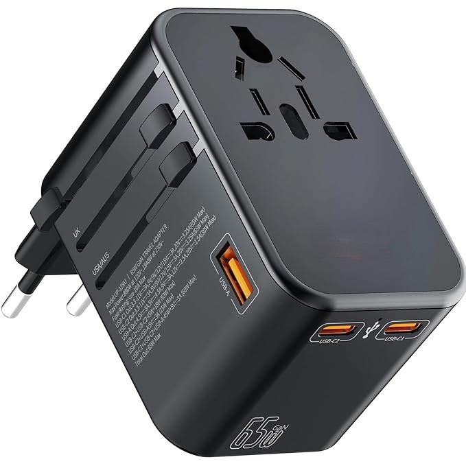 Ceptics 65W Universal Travel Adapter for Laptops & Phones