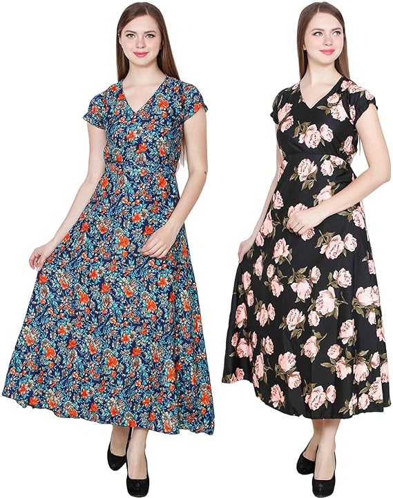 My Swag Women's Crepe Maxi Ankle Length Casual Dress