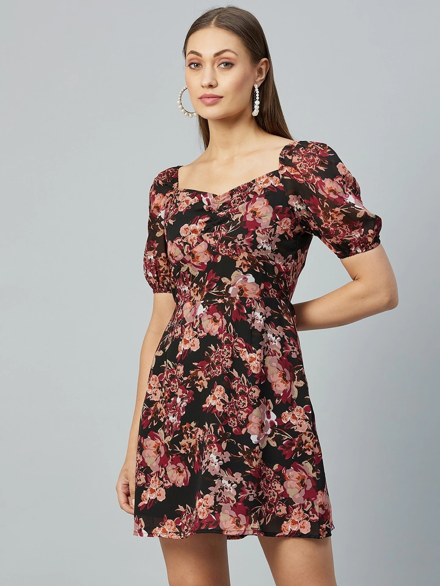 Carlton London Women's Polyester A-Line Mini Casual Dress