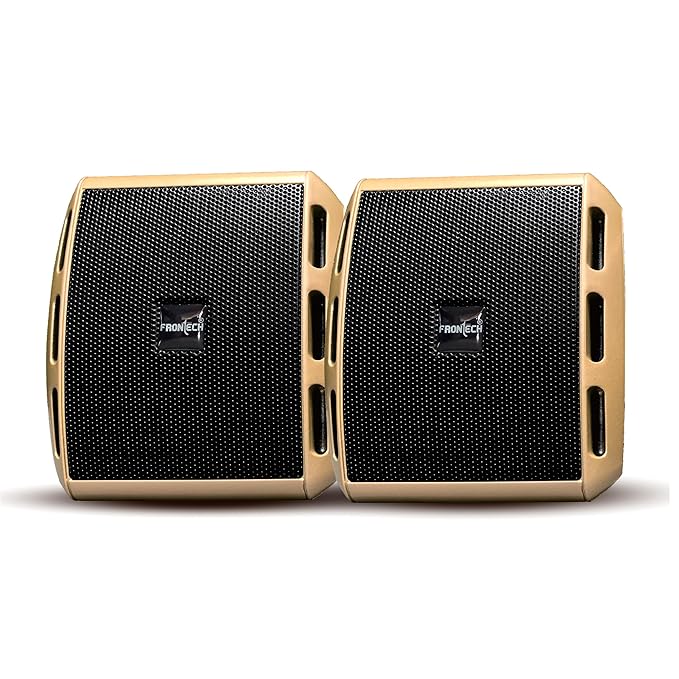 FRONTECH 2.0 USB Multimedia Speakers for PC/Laptop - Black/Gold