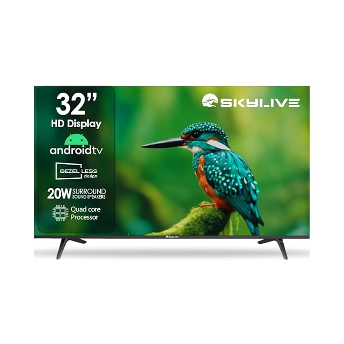 SKYLIVE 32-inch Bezel-Less Smart Android TV (2024 Model)