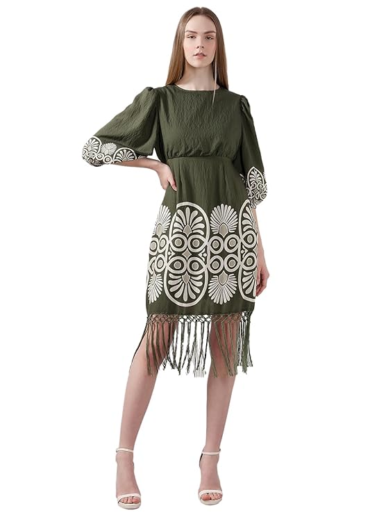 VERO MODA Women's Rayon Fit and Flare Mini Dress