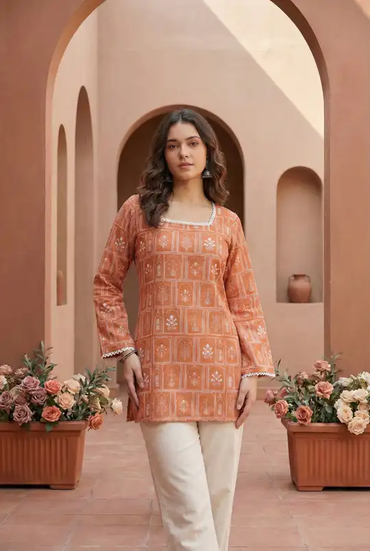 Bharat Expressions One-Piece Women Dress | Bandhani Print Ethnic Kurti Dress | One Piece Dress| One Piece Kurti for Women| Katha