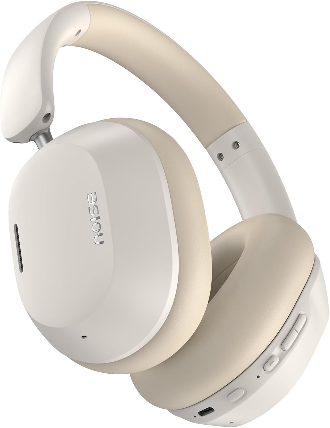 Noise Newly Launched Airwave Max 5 Wireless Over-Ear Headphones with Adaptive Hybrid ANC (up to 50dB), HFA Tech, 80H Playtime, Dual Pairing(Calm Beige)