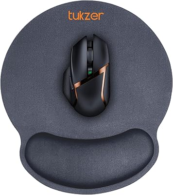 Tukzer Gel Mouse Pad Wrist Rest Memory-Foam Ergonomic Mousepad| Cushion Wrist Support & Pain Relief| Suitable for Gaming, Computer, Laptop, Home & Office Non-Slip Rubber Base (Grey)