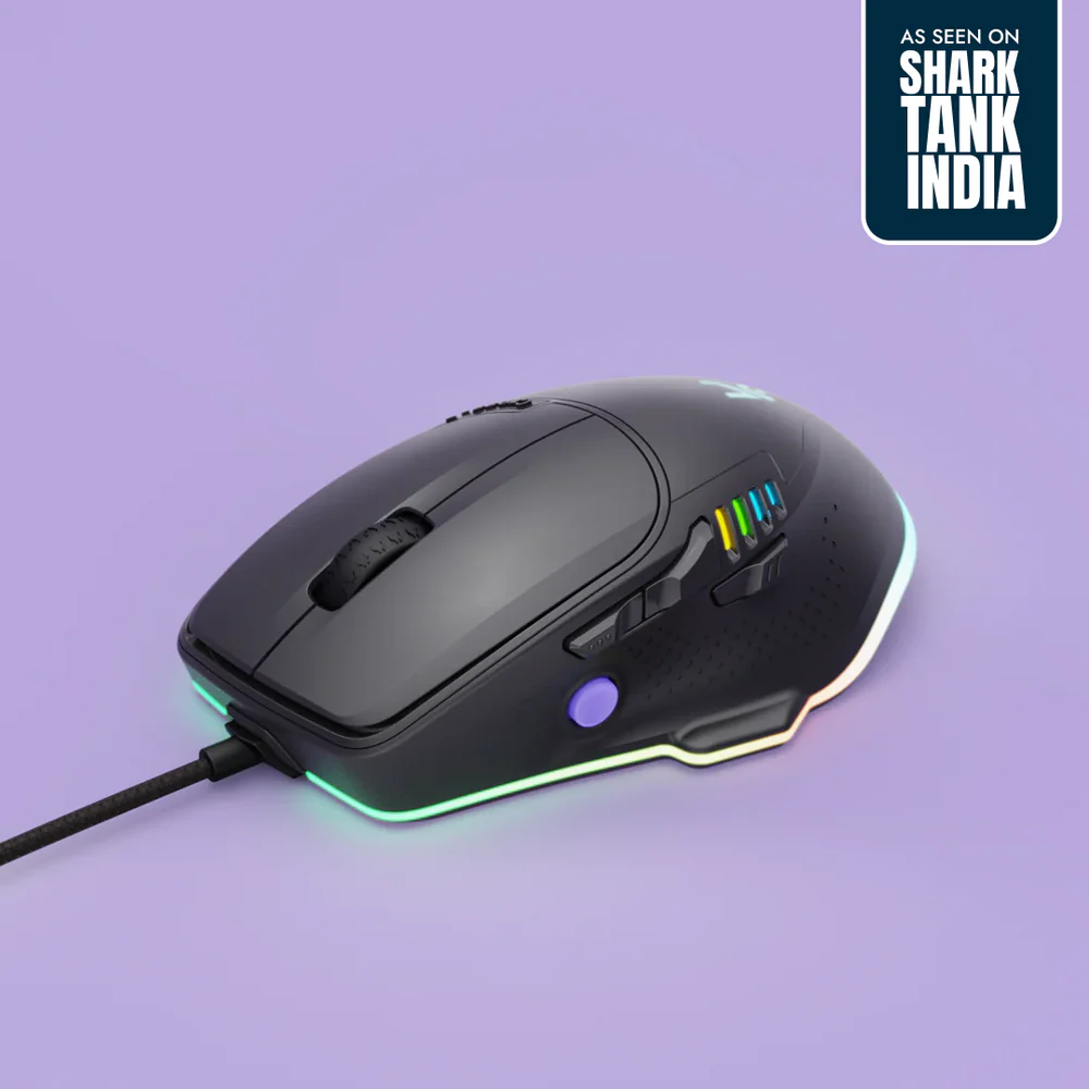 Kreo Hawk Gaming Mouse (Black) - Programmable RGB, Adjustable DPI
