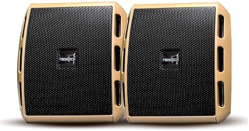 FRONTECH 2.0 USB Powered Multimedia Speakers with Foam Edge | 6W Output Power | AUX/USB Connectivity | for Laptop, PC, Mobile | Volume Control (SPK-0010, Black/Gold)