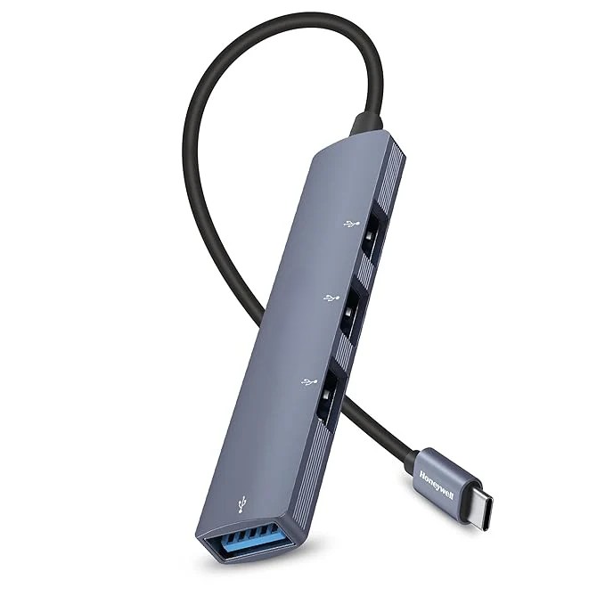 Honeywell 4-in-1 Type C Hub: Slim Multiport Adapter for Laptop/PC
