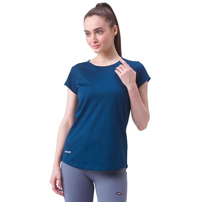 berge' Ladies Polyester Dry Fit Textured Western Shirts & Tshirts for Women, Quick Drying & Breathable Fabric, Gym Wear Tees & Workout Tops|Half Sleeve T-Shirt|Running Tshirts