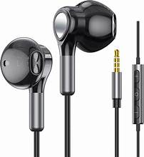 GM G+ Wired Earphone 14mm Dynamic Drivers|Built-in Mic|Stable|HD Calls,Half-in Ear Design,Inline Calling Microphone Volume Control Lightweight Design with TPE Wire |Multi-functional Controller Calling