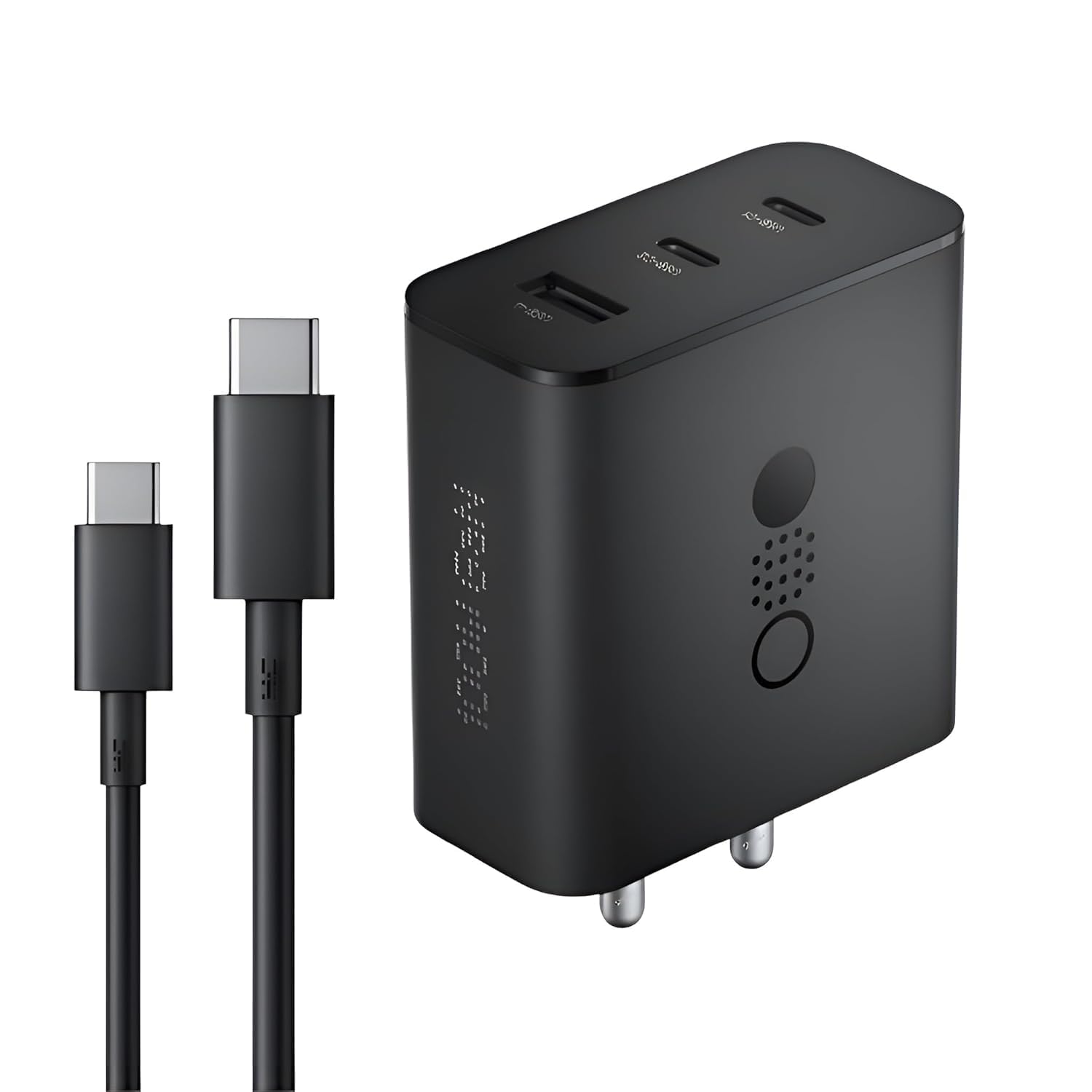 CMF BY NOTHING 100 W Power GaN 5 A 3 Port Mobile Charger with Detachable Cable (Dark Grey, Cable Included)