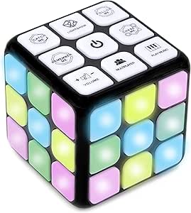 Toysery Flashing Cube Electronic Memory & Brain Game. 7-in-1 STEM and Handheld Learning. Ages 8+ Years