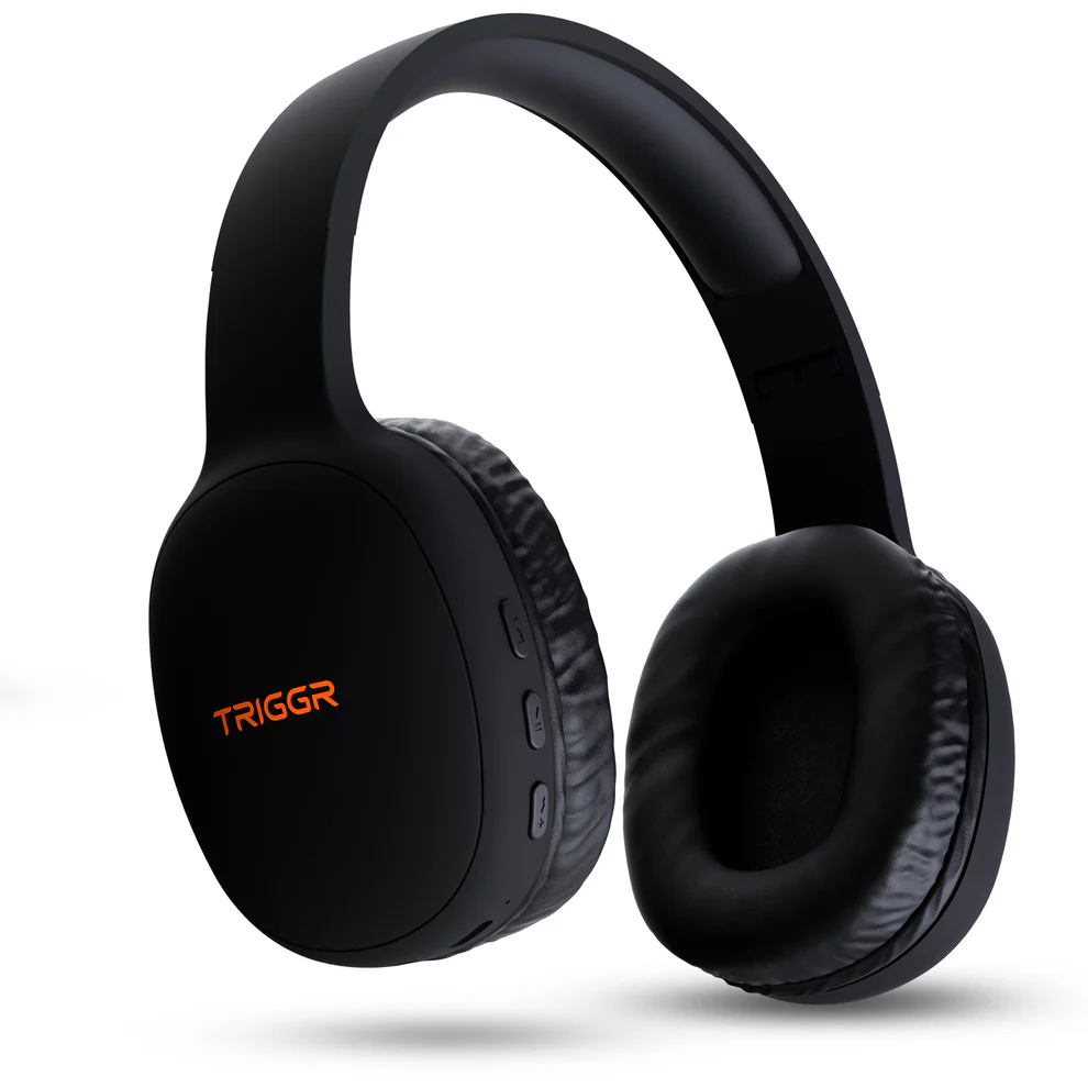 TRIGGR Trinity 1 with 40mm Drivers, Fast Charging, 50H Battery, Rubber Finish, v5.4 Bluetooth  (Midnight Black, On the Ear)