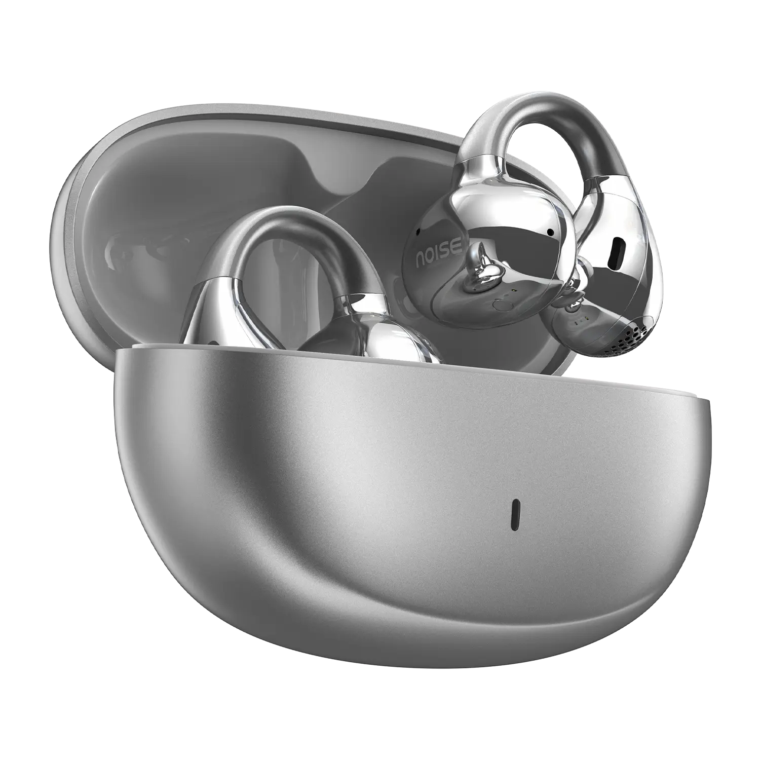 Noise Air Clips Wireless Open Ear Earbuds - 40H Playtime, Dual Pairing, ENC Mic (Pearl White)