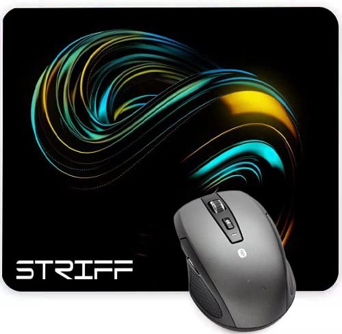 STRIFF Gaming Mousepad: Waterproof, Non-Slip, Stitched Edges (Black)