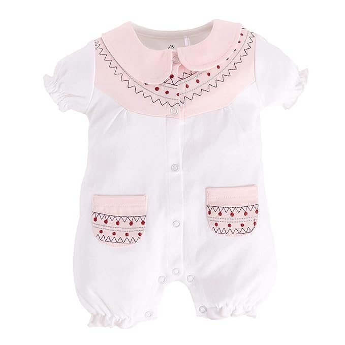 BabyGo Half Sleeves Baby Romper| 100% Cotton Rompers for New Born Baby| Baby Dress | Sleepsuit for Baby Girls