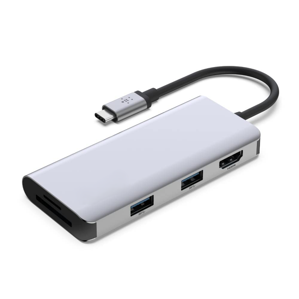 Belkin 5-in-1 USB C Hub: 4K HDMI, USB 3.1 & Card Reader Dock