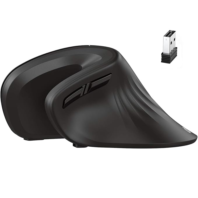 iClever Ergonomic Vertical Wireless Mouse for Laptop/PC - Adjustable DPI, 6 Buttons