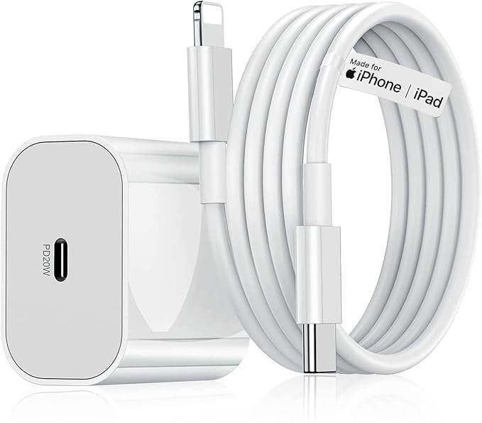 20W MFi Fast Charger & Cable for iPhone 14, 13, 12, 11, X/Xr Series by HOMEMO