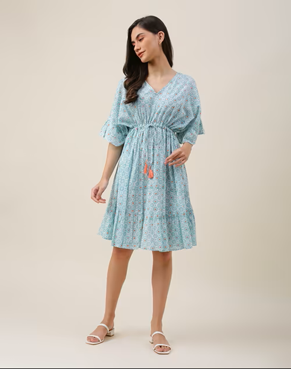 ONLY Women's Cotton Blend Wrap Mini Dress