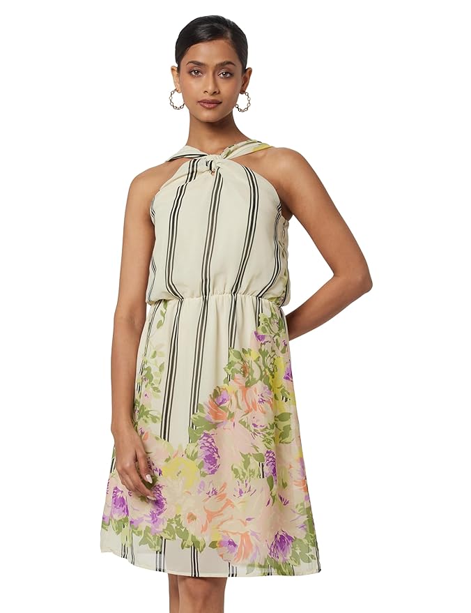 Carlton London Women's Polyester A-Line Mini Casual Dress