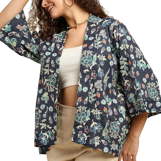 KE KANHA EXPORTS Shrugs for Women Stylish | Cover up on Jeans Tops for Women | Western Beach Outfits | Summer Clothes | Kimono Length Option Short | Medium | Long