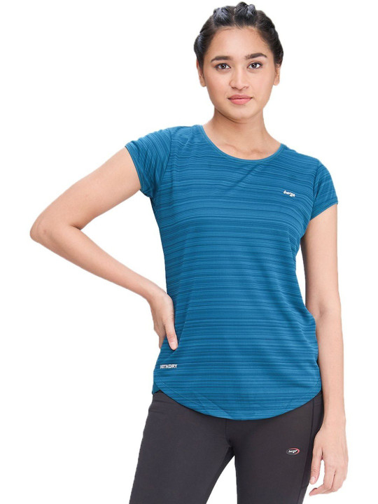 berge' Ladies Polyester Dry Fit Textured Western Shirts & Tshirts for Women, Quick Drying & Breathable Fabric, Gym Wear Tees & Workout Tops|Half Sleeve T-Shirt|Running Tshirts