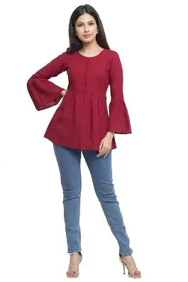 Yash Gallery Women's Cotton Regular Fit Top