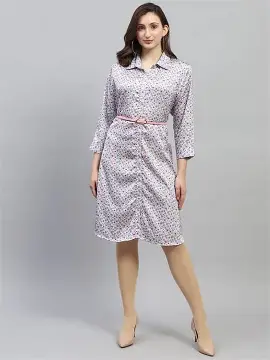 Monte Carlo Women's Polyester Blend Mini Classic Regular Casual Night Out Dress