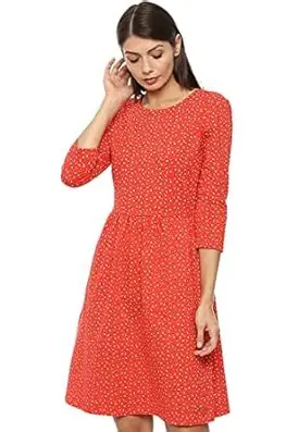 Van Heusen Woman Women's Cotton Blend A-Line Knee-Length Dress
