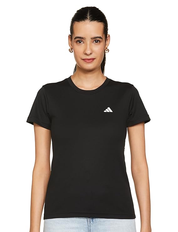 adidas Women's Polyester Geometric Regular Fit T-Shirt