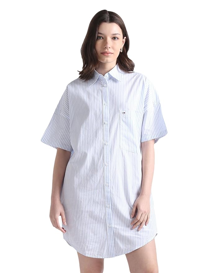 Tommy Hilfiger Women's Rayon A-Line Above The Knee Casual Dress