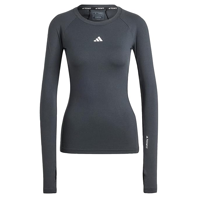 adidas Women's Polyester Geometric Slim Fit T-Shirt
