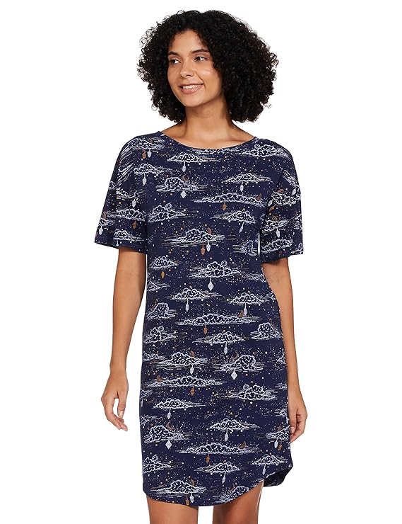 Marks & Spencer Women's Cotton Mid Thigh Length Modern Regular Night Shirt