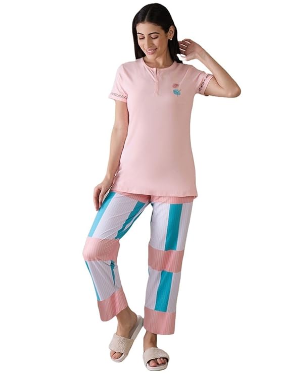 Sweet Dreams Women Printed Pyjama Set