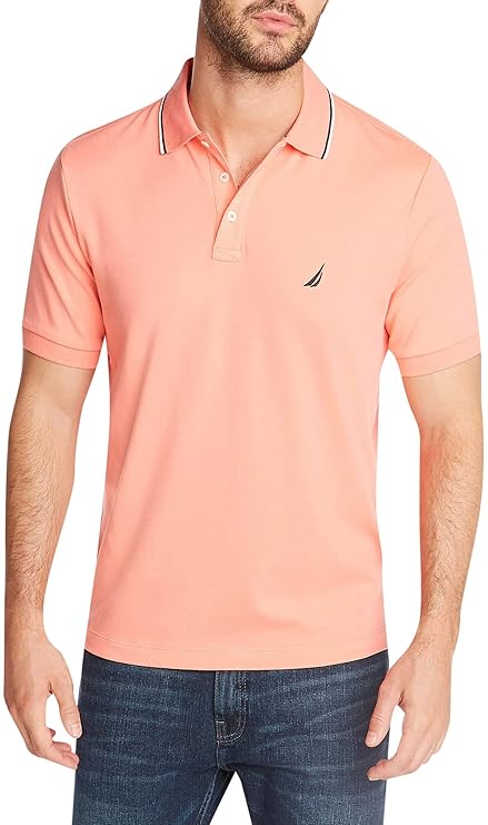 Nautica Men's Classic Fit Short Sleeve Solid Soft Cotton Polo Shirt