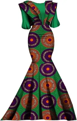 Fashion Robe Africaine Femme Elegant Maxi Long Dresses African Ankara Print Mermaid Dresses Dashiki Evening Gowns