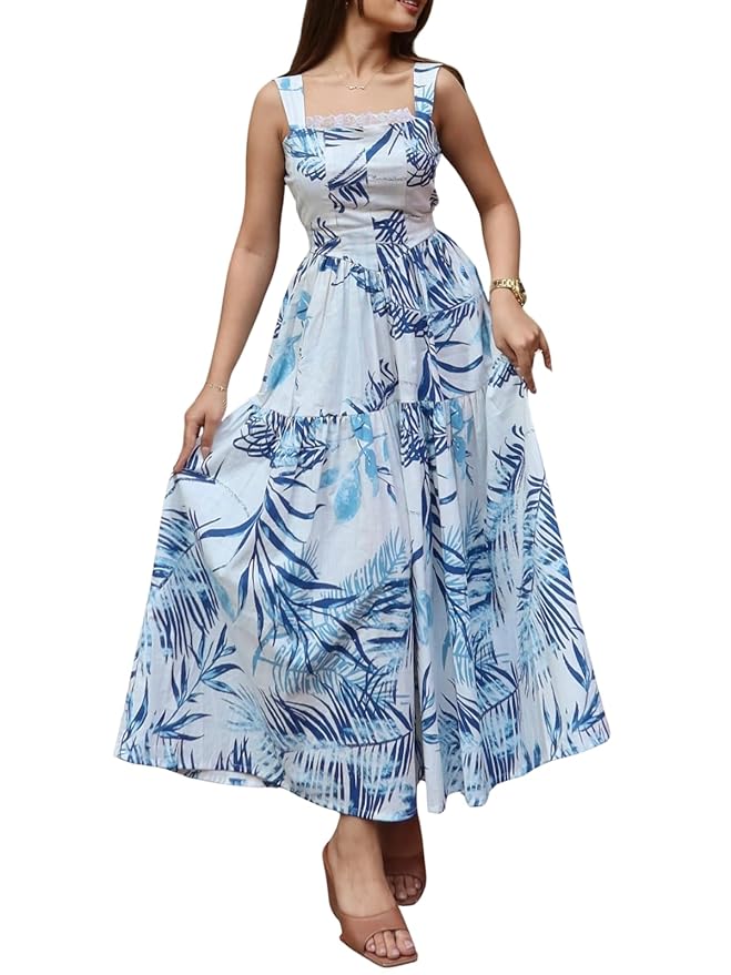 GRECIILOOKS Dress | Summer Dress | Square Neckline | Bodycon Women Dress | Midi Dress for Women