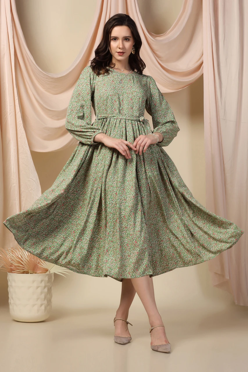 Fashion Dream Women's Fit And Flare Calf Length Dress