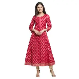 Yash Gallery Women's Cotton Relaxed Fit Anarkali Kurta