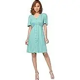 VERO MODA Women's Knee Length Viscose Shift Dress