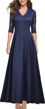 REPHYLLIS Women's Halter Lace Tie Formal Bridesmaid Wedding Long Dress