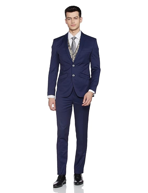 Park Avenue Wool Blend Men's Full Sleeve Super Slim FIT Dark Violet Formal Suit