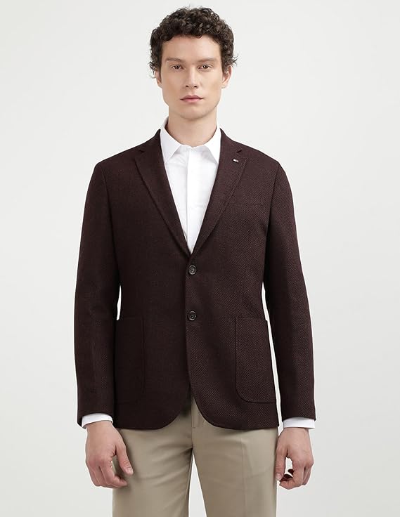Tommy Hilfiger Mens Brown Color Blazer Regular