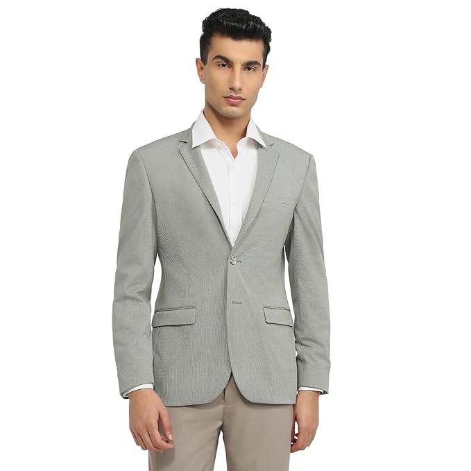 Park Avenue Men Super Slim Fit Solid Pattern Terylene Rayon Blend Notch Lapel Full Sleeve Formal Jacket